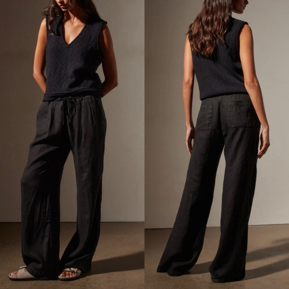 James Perse Black Wide Leg Pants